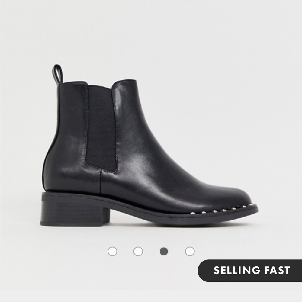 ASOS studded Black Matte Ankle Boots